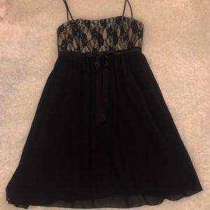 Black Dress with Flower Detailing